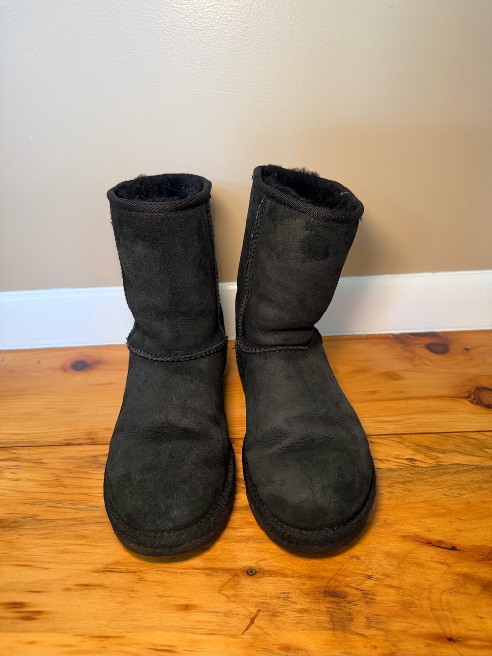 UGG Black Suede Classic Short Boots